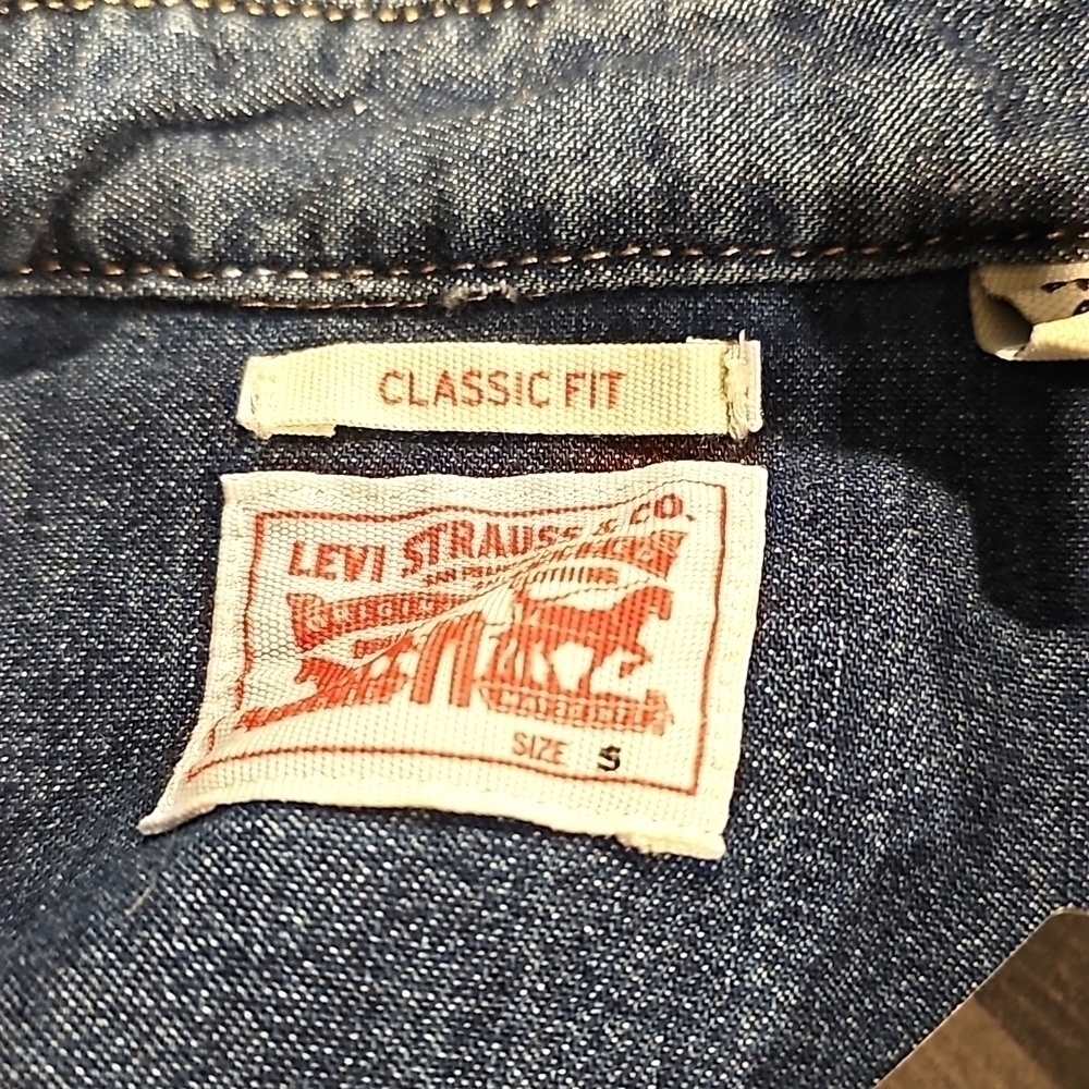 WOMEN'S Levi Strauss & Co Ultimate Western Cotton Denim Shirt Sz M L - Picture 7 of 13